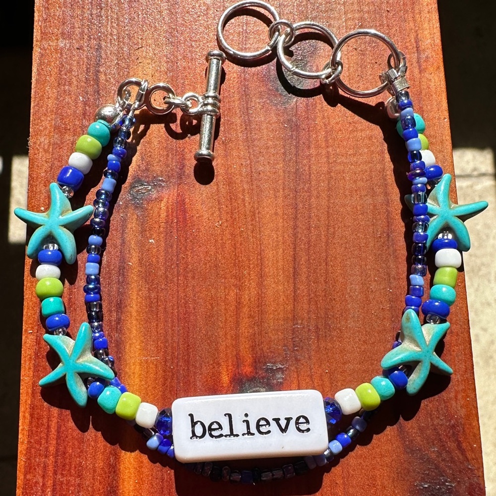 Always/Believe Inspirational Word beaded bracelet